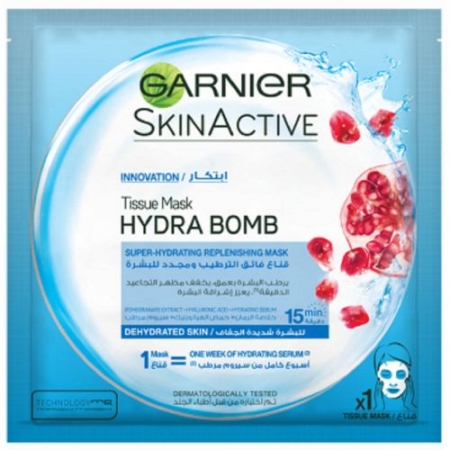 1pc Garnier Skin Active Hydrabomb Pomegranate Tissue Face Mask